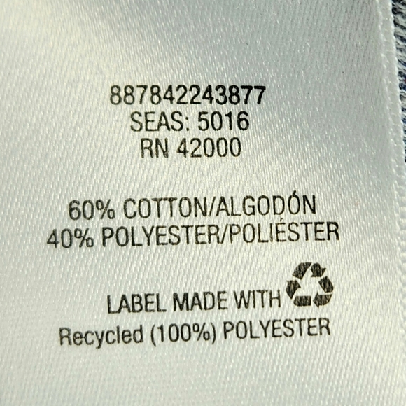 Basic Editions Navy & Multi Notch Neck Layered Look 3/4 Sleeve Top Plus Size 1X - Picture 8 of 10